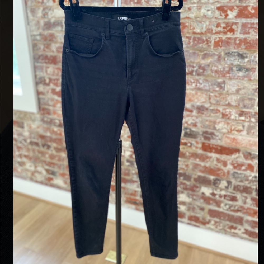 Express black high rise skinny stretch legging jeans 0 S short